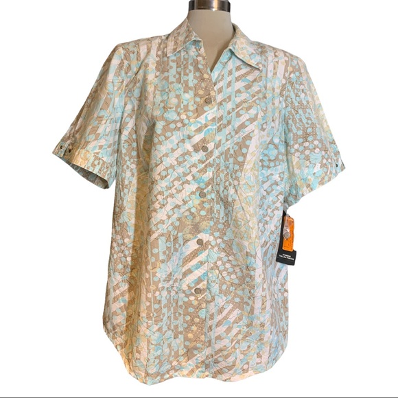 * NEW * ALIA Light Colours Short Sleeves Blouse Size 16 W - Picture 6 of 13